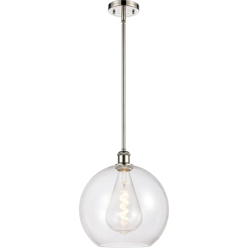 Ballston Athens 1 Light 12 inch Polished Nickel Mini Pendant Ceiling Light in Clear Glass
