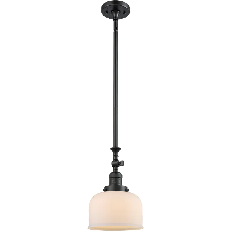 Franklin Restoration Bell 1 Light 8 inch Matte Black Mini Pendant Ceiling Light in Incandescent, Matte White, Franklin Restoration
