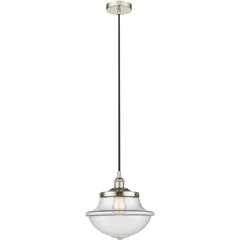 Oxford 1 Light 11.75 inch Polished Nickel Mini Pendant Ceiling Light in Clear Glass