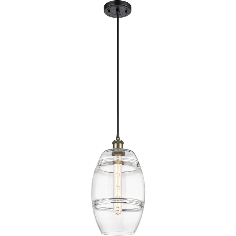 Ballston Vaz 1 Light 8 inch Black Antique Brass Cord Hung Mini Pendant Ceiling Light