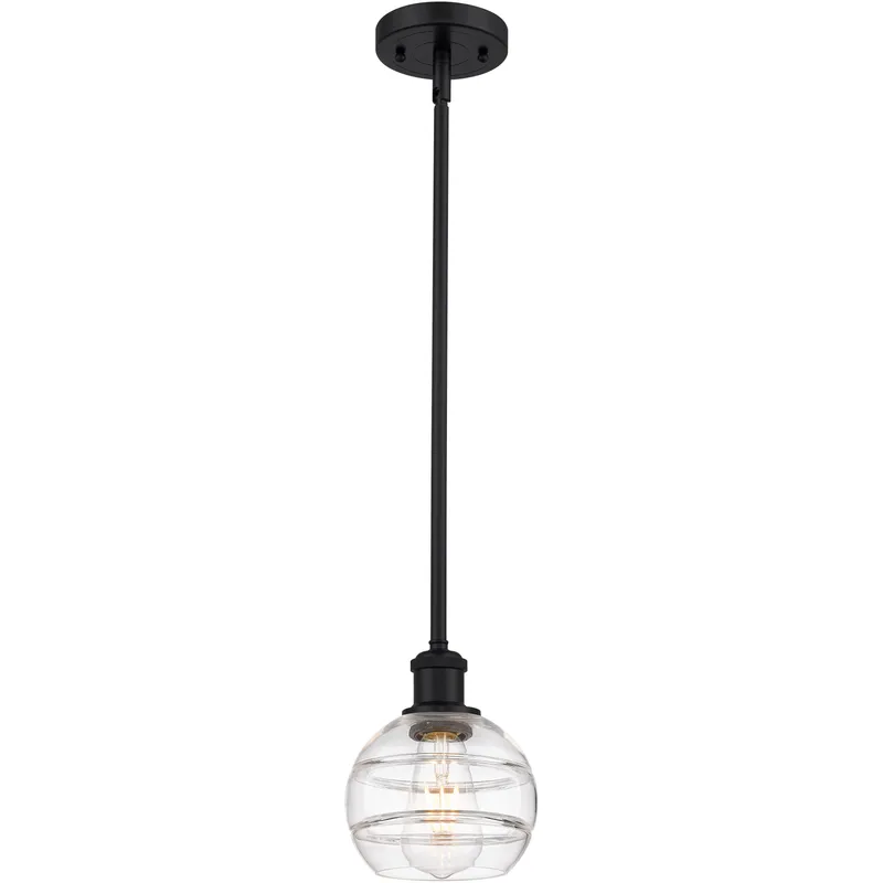 Ballston Rochester 1 Light 5.88 inch Matte Black Stem Hung Mini Pendant Ceiling Light