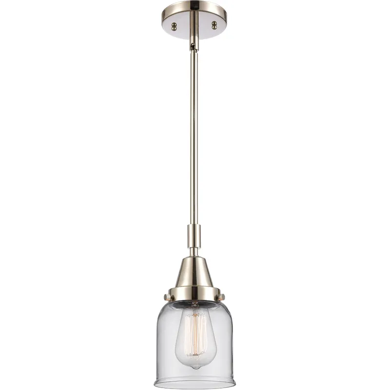 Franklin Restoration Small Bell LED 5 inch Polished Nickel Mini Pendant Ceiling Light in Clear Glass