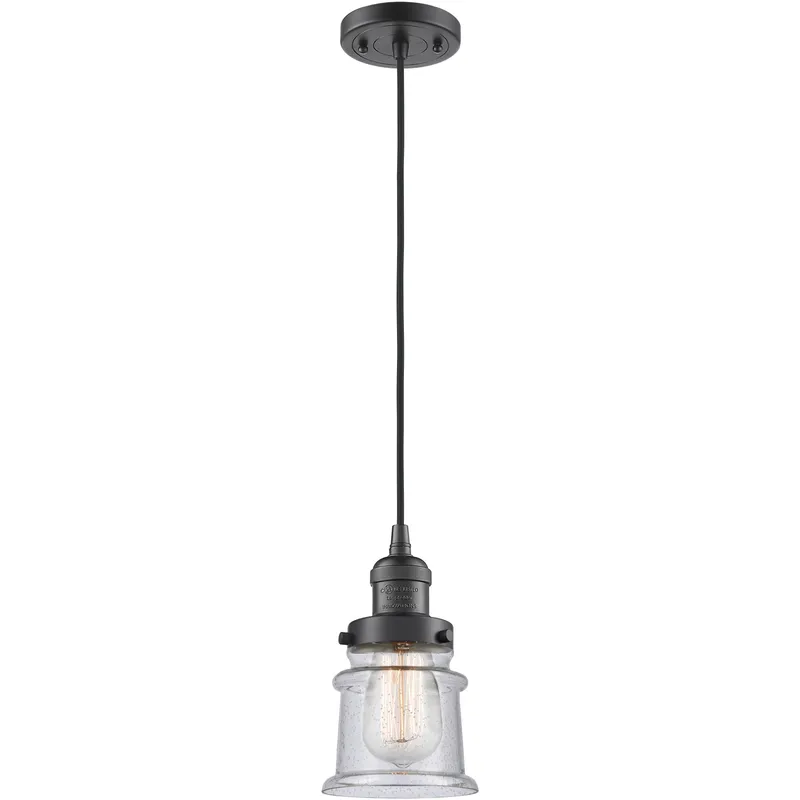Franklin Restoration Canton LED 6 inch Oil Rubbed Bronze Mini Pendant Ceiling Light in Seedy, Franklin Restoration
