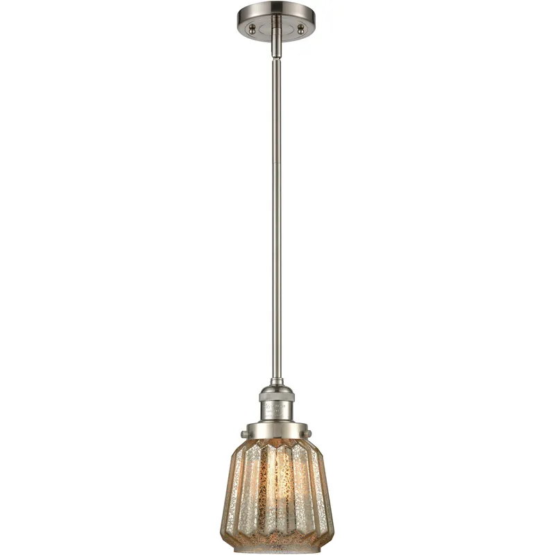 Franklin Restoration Chatham LED 6 inch Brushed Satin Nickel Mini Pendant Ceiling Light in Mercury, Franklin Restoration