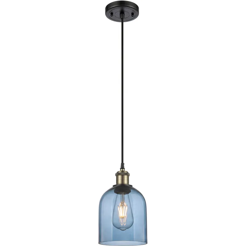 Ballston Bella 1 Light 5.5 inch Black Antique Brass Cord Hung Mini Pendant Ceiling Light