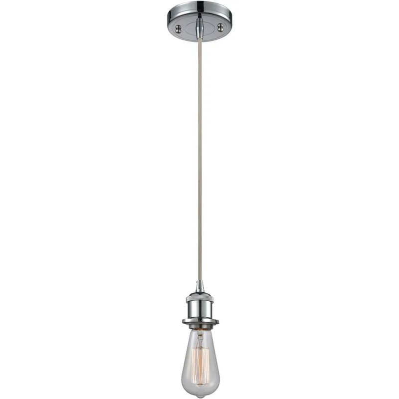 Ballston Bare Bulb 1 Light 5 inch Polished Chrome Mini Pendant Ceiling Light, Ballston