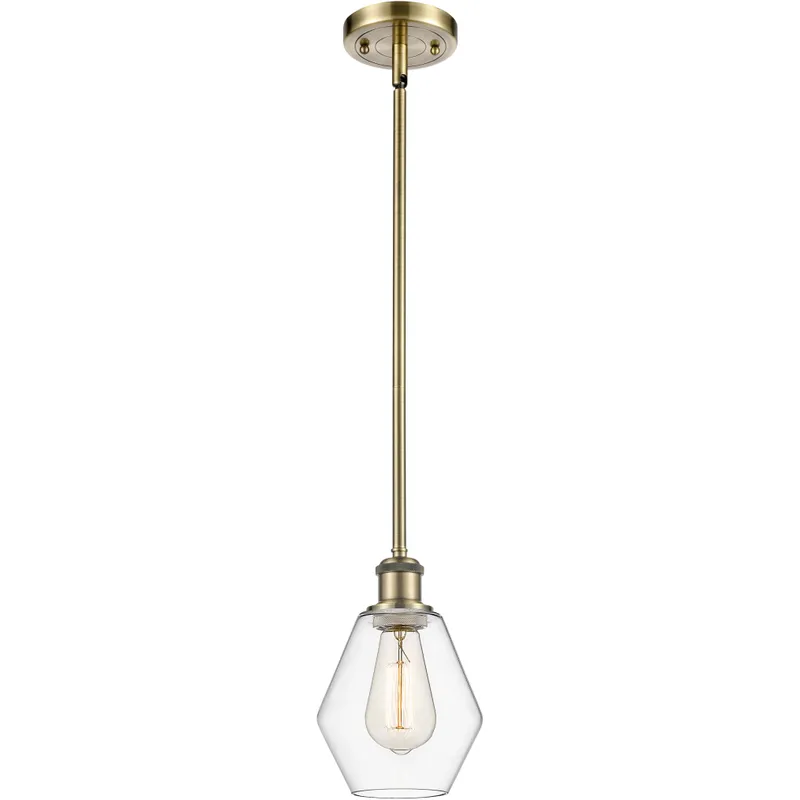 Ballston Cindyrella LED 6 inch Antique Brass Mini Pendant Ceiling Light in Clear Glass