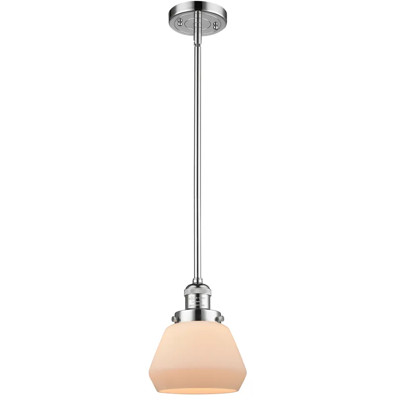 Franklin Restoration Fulton 1 Light 7 inch Polished Chrome Mini Pendant Ceiling Light in Incandescent, Matte White, Franklin Restoration