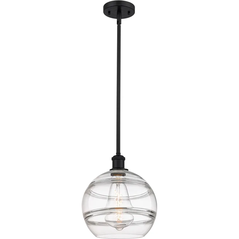 Ballston Rochester 1 Light 10 inch Matte Black Stem Hung Mini Pendant Ceiling Light
