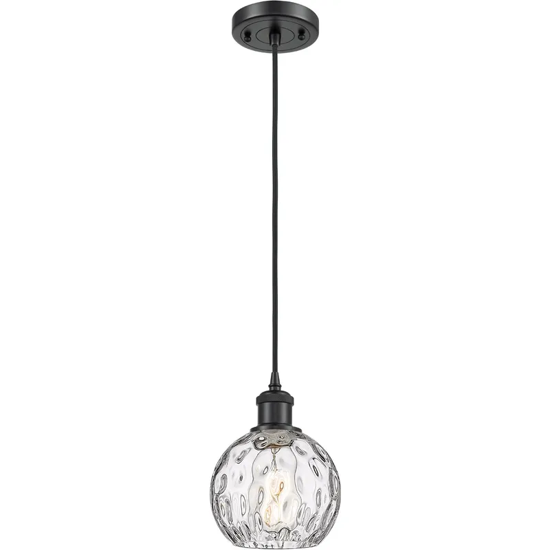 Ballston Athens Water Glass LED 6 inch Matte Black Mini Pendant Ceiling Light
