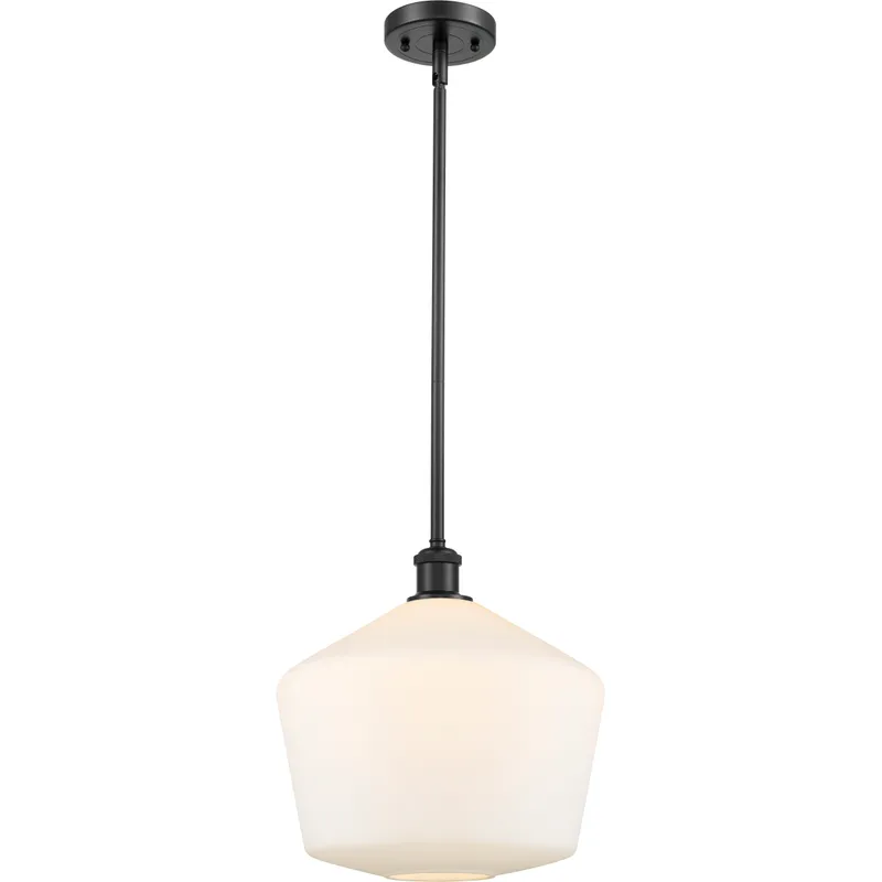Ballston Cindyrella 1 Light 12 inch Matte Black Mini Pendant Ceiling Light in Incandescent, Matte White Glass