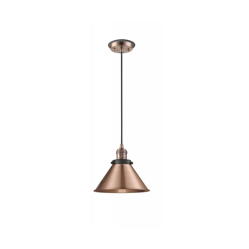 Franklin Restoration Briarcliff 1 Light 10 inch Antique Copper/Matte Black Mini Pendant Ceiling Light