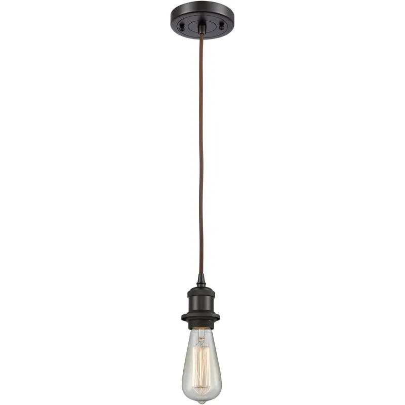 Ballston Bare Bulb 1 Light 5 inch Oil Rubbed Bronze Mini Pendant Ceiling Light, Ballston
