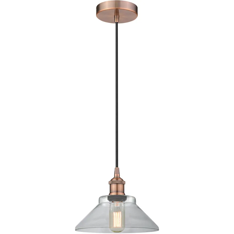 Edison Orwell LED 8 inch Antique Copper Mini Pendant Ceiling Light