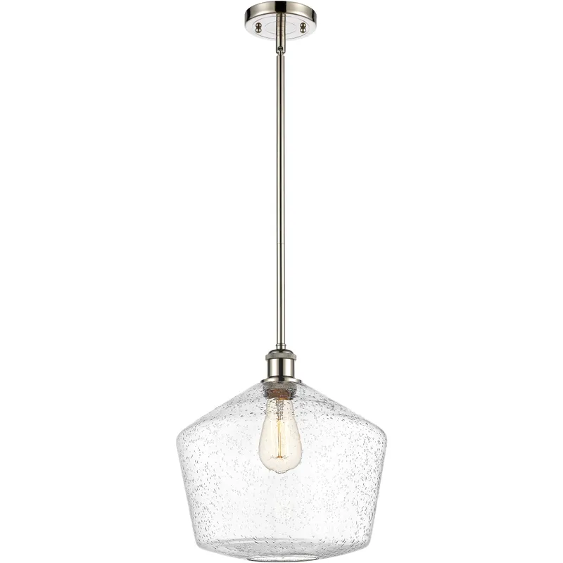 Ballston Cindyrella 1 Light 12 inch Polished Nickel Mini Pendant Ceiling Light in Incandescent, Seedy Glass