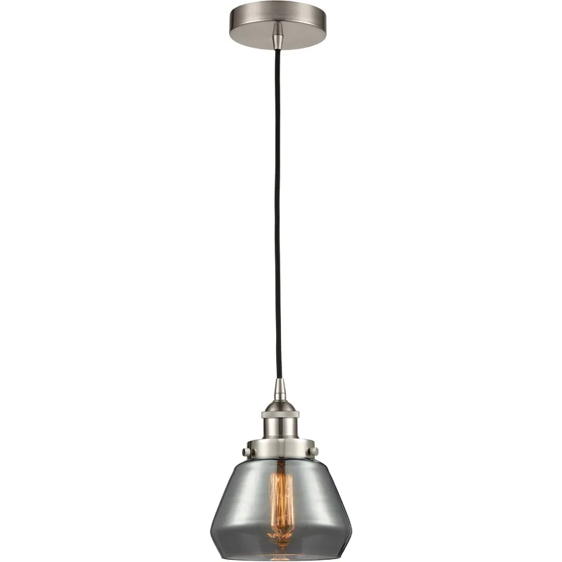 Edison Fulton LED 7 inch Brushed Satin Nickel Mini Pendant Ceiling Light