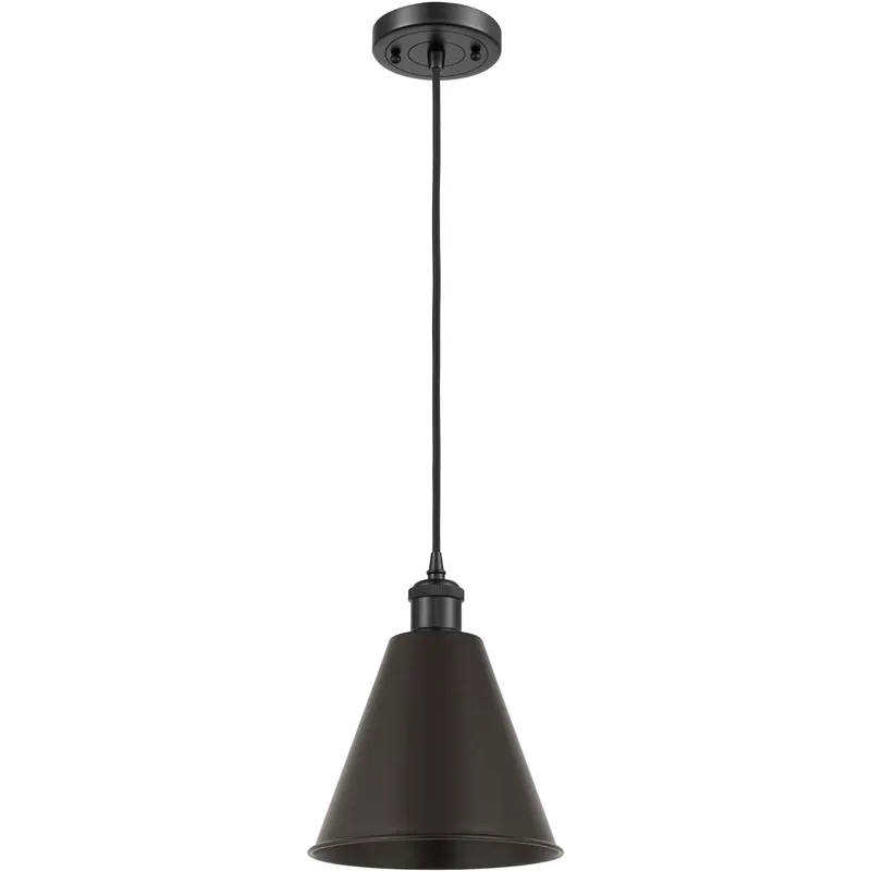 Ballston Cone 1 Light 8 inch Matte Black Mini Pendant Ceiling Light