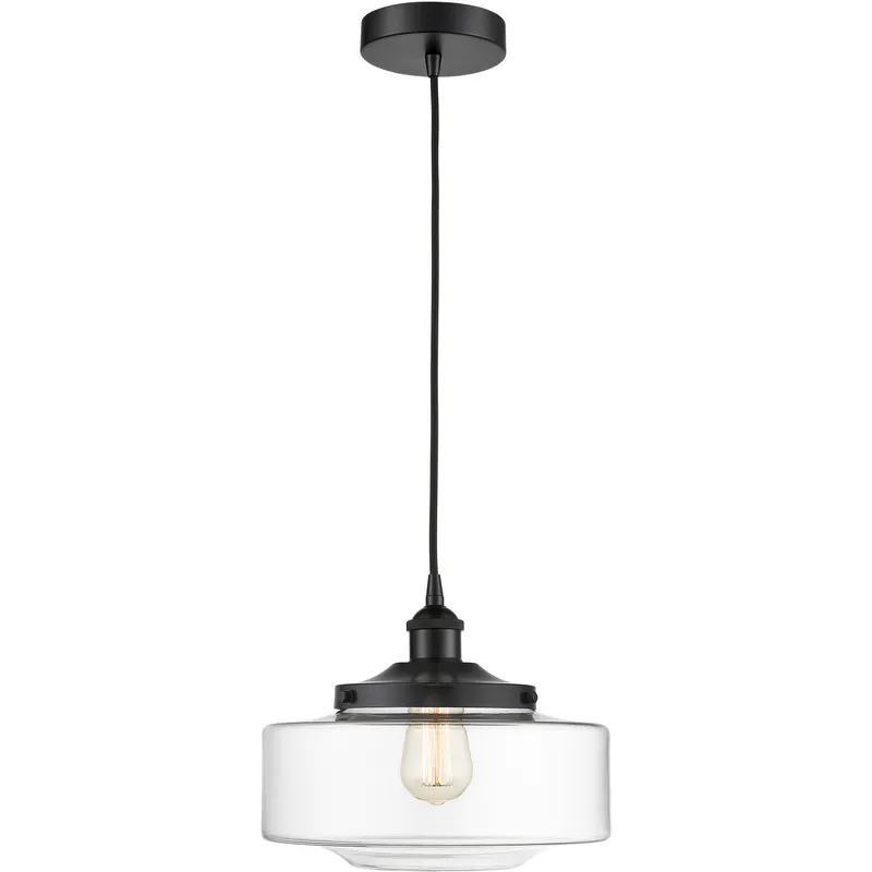 Bridgeton 1 Light 12 inch Matte Black Mini Pendant Ceiling Light in Clear Glass