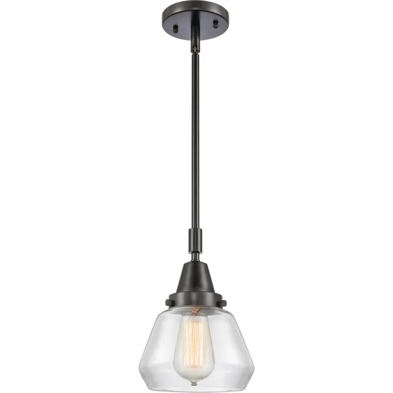 Franklin Restoration Fulton LED 7 inch Matte Black Mini Pendant Ceiling Light in Clear Glass