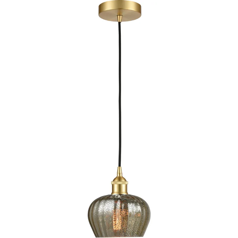 Edison Fenton LED 7 inch Satin Gold Mini Pendant Ceiling Light