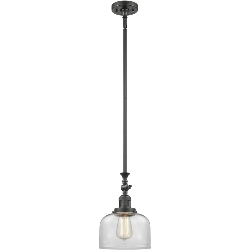 Franklin Restoration Bell 1 Light 8 inch Oil Rubbed Bronze Mini Pendant Ceiling Light in Incandescent, Clear, Franklin Restoration