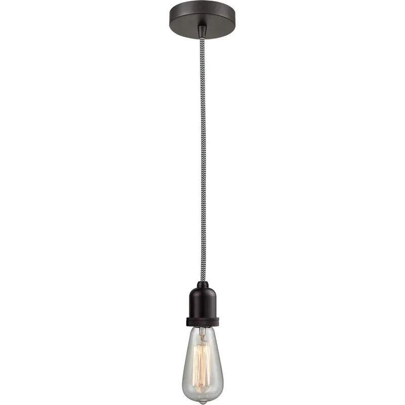 Whitney Bare Bulb 1 Light 2 inch Oil Rubbed Bronze Mini Pendant Ceiling Light in Zebra, Whitney