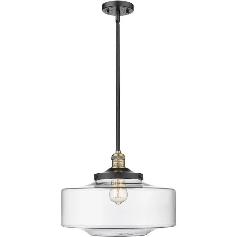Franklin Restoration Bridgeton LED 11.75 inch Black Antique Brass Mini Pendant Ceiling Light in Clear