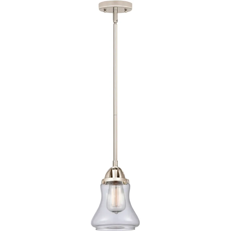 Nouveau 2 Bellmont 1 Light 6 inch Polished Nickel Mini Pendant Ceiling Light in Incandescent, Clear