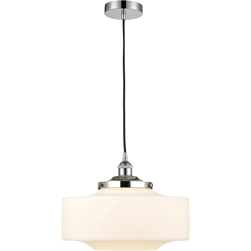 Bridgeton 1 Light 16 inch Polished Chrome Mini Pendant Ceiling Light in Matte White Glass