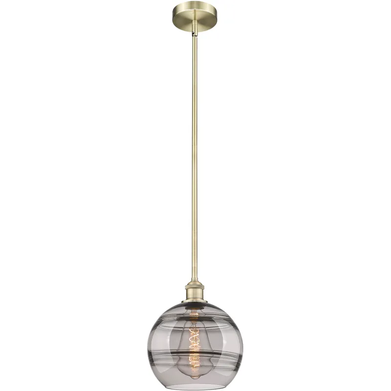 Edison Rochester 1 Light 10 inch Antique Brass Stem Hung Mini Pendant Ceiling Light