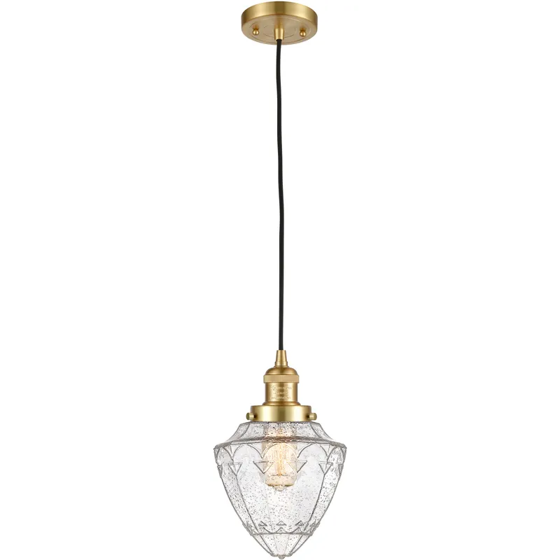 Franklin Restoration Bullet 1 Light 7 inch Satin Gold Mini Pendant Ceiling Light in Incandescent, Seedy