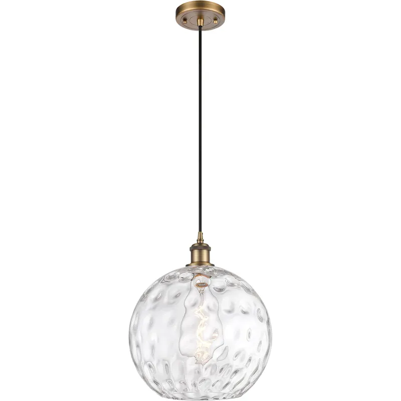 Ballston Athens Water Glass 1 Light 12 inch Brushed Brass Mini Pendant Ceiling Light