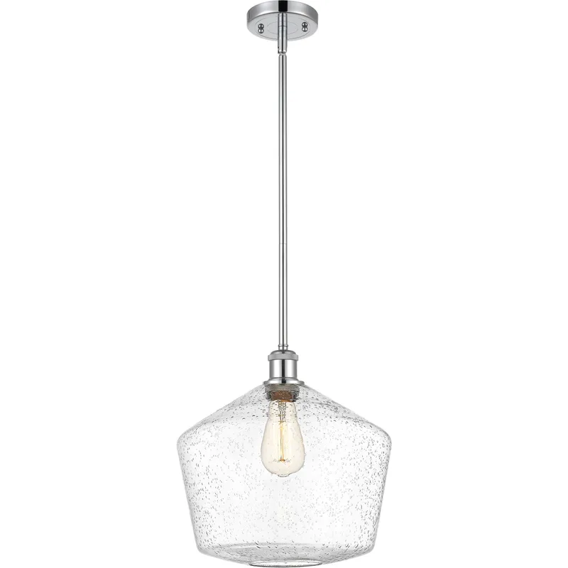 Ballston Cindyrella LED 12 inch Polished Chrome Mini Pendant Ceiling Light in Seedy Glass