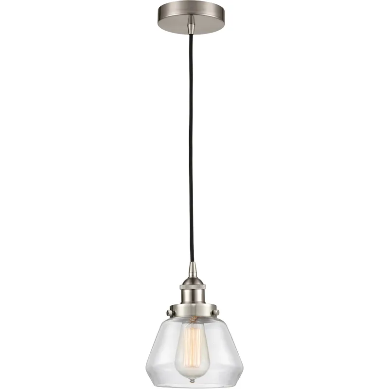 Edison Fulton LED 7 inch Brushed Satin Nickel Mini Pendant Ceiling Light