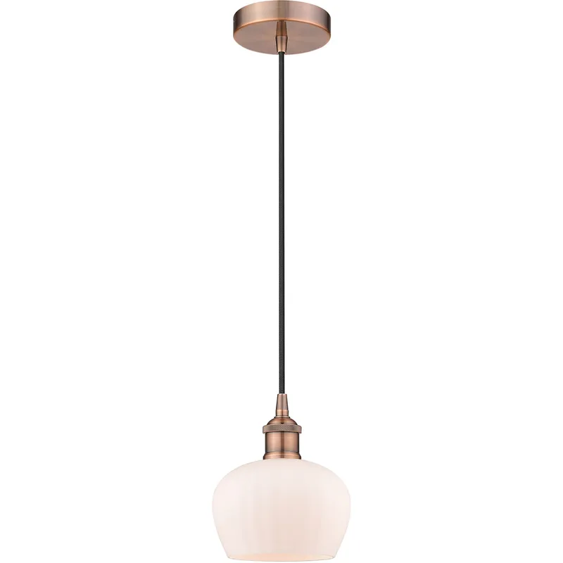 Edison Fenton LED 7 inch Antique Copper Mini Pendant Ceiling Light