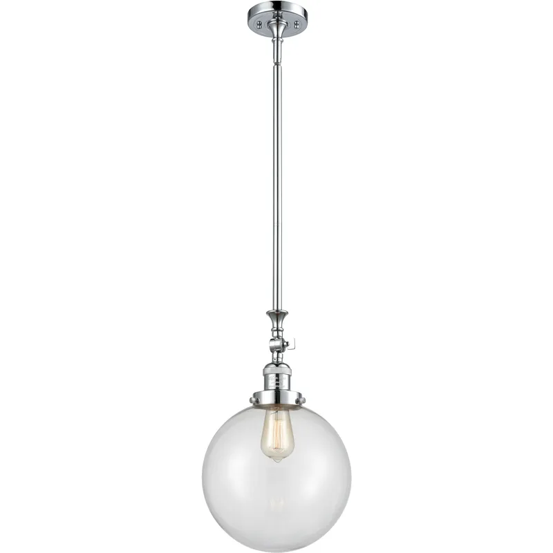 Franklin Restoration Beacon LED 10 inch Polished Chrome Mini Pendant Ceiling Light in Clear, Franklin Restoration