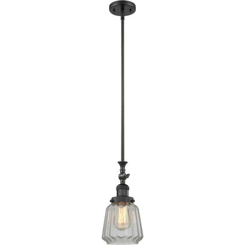 Franklin Restoration Chatham 1 Light 6 inch Matte Black Mini Pendant Ceiling Light in Incandescent, Clear, Franklin Restoration