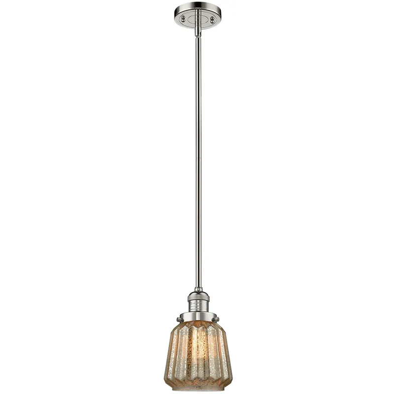 Franklin Restoration Chatham LED 6 inch Polished Nickel Mini Pendant Ceiling Light in Mercury, Franklin Restoration