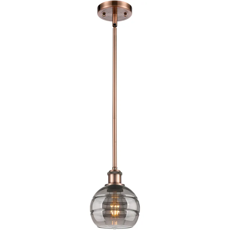 Ballston Rochester 1 Light 5.88 inch Antique Copper Stem Hung Mini Pendant Ceiling Light