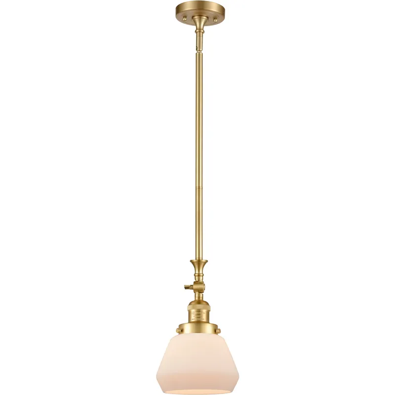 Franklin Restoration Fulton 1 Light 7 inch Satin Gold Mini Pendant Ceiling Light in Incandescent, Matte White, Franklin Restoration