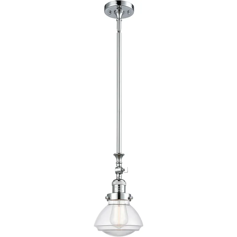 Franklin Restoration Olean 1 Light 6.75 inch Polished Chrome Mini Pendant Ceiling Light in Incandescent, Clear, Franklin Restoration