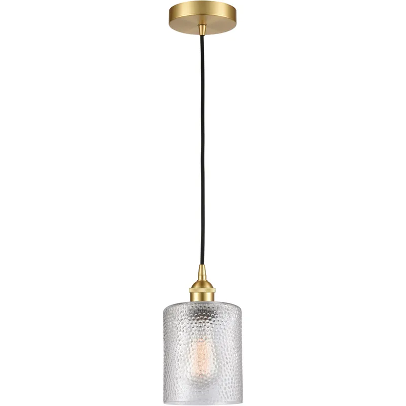 Edison Cobbleskill LED 5 inch Satin Gold Mini Pendant Ceiling Light
