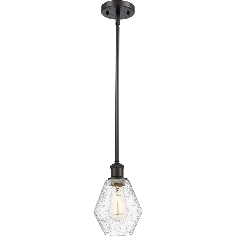 Ballston Cindyrella LED 6 inch Oil Rubbed Bronze Mini Pendant Ceiling Light in Seedy Glass