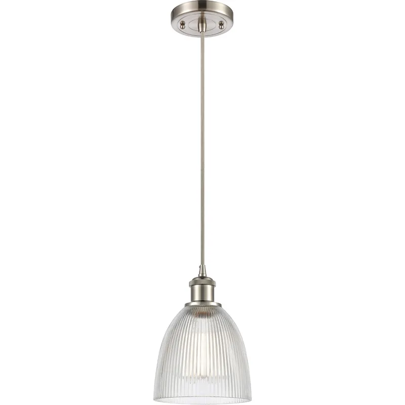 Ballston Castile 1 Light 6 inch Brushed Satin Nickel Mini Pendant Ceiling Light in Clear Glass, Ballston