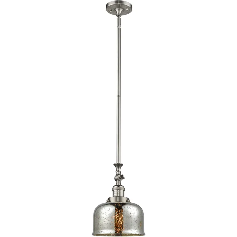 Franklin Restoration Bell 1 Light 8 inch Brushed Satin Nickel Mini Pendant Ceiling Light in Incandescent, Silver Plated Mercury, Franklin Restoration