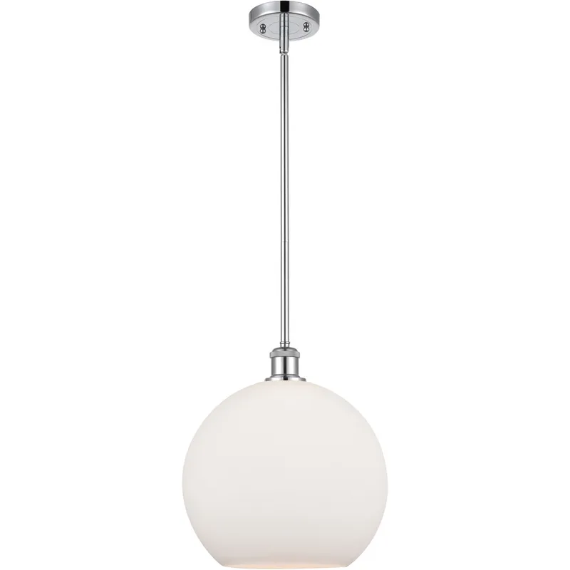 Ballston Athens 1 Light 12 inch Polished Chrome Mini Pendant Ceiling Light in Matte White Glass