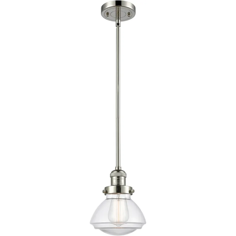 Franklin Restoration Olean LED 6.75 inch Polished Nickel Mini Pendant Ceiling Light in Clear, Franklin Restoration