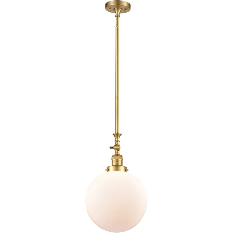 Franklin Restoration Beacon LED 10 inch Satin Gold Mini Pendant Ceiling Light in Matte White, Franklin Restoration