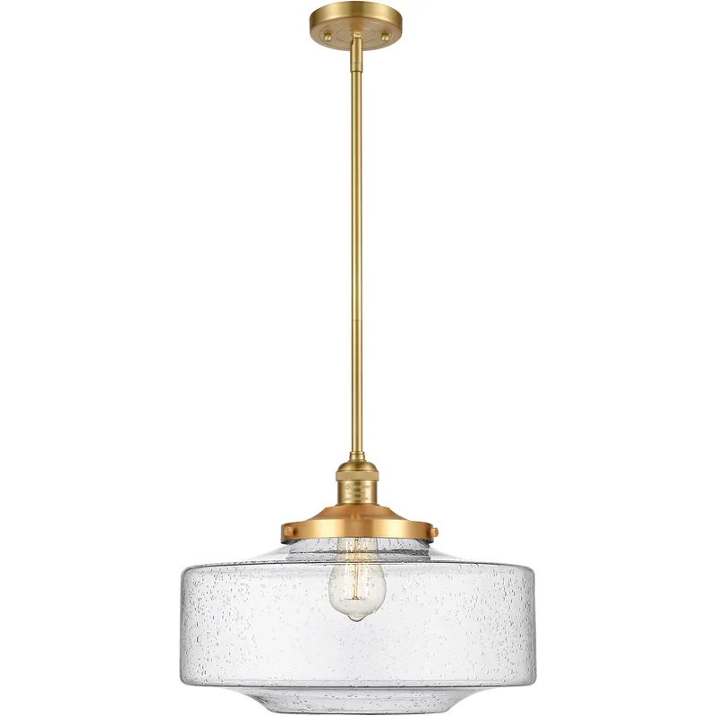Franklin Restoration Bridgeton 1 Light 11.75 inch Satin Gold Mini Pendant Ceiling Light in Incandescent, Seedy