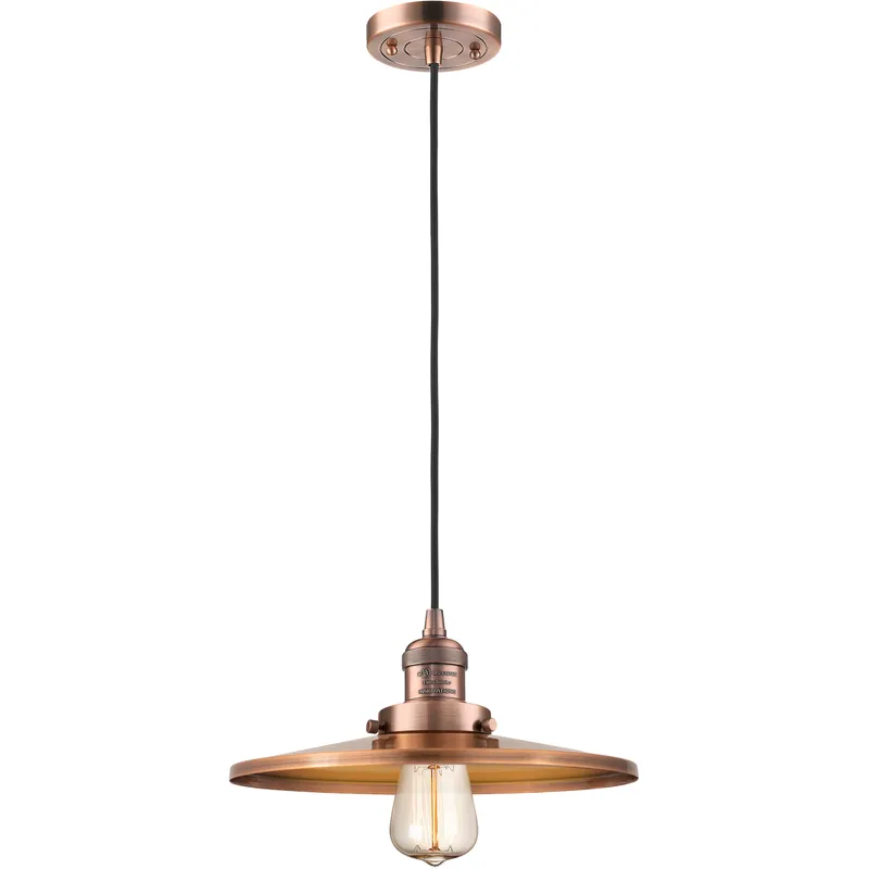 Appalachian 1 Light 12 inch Antique Copper Mini Pendant Ceiling Light